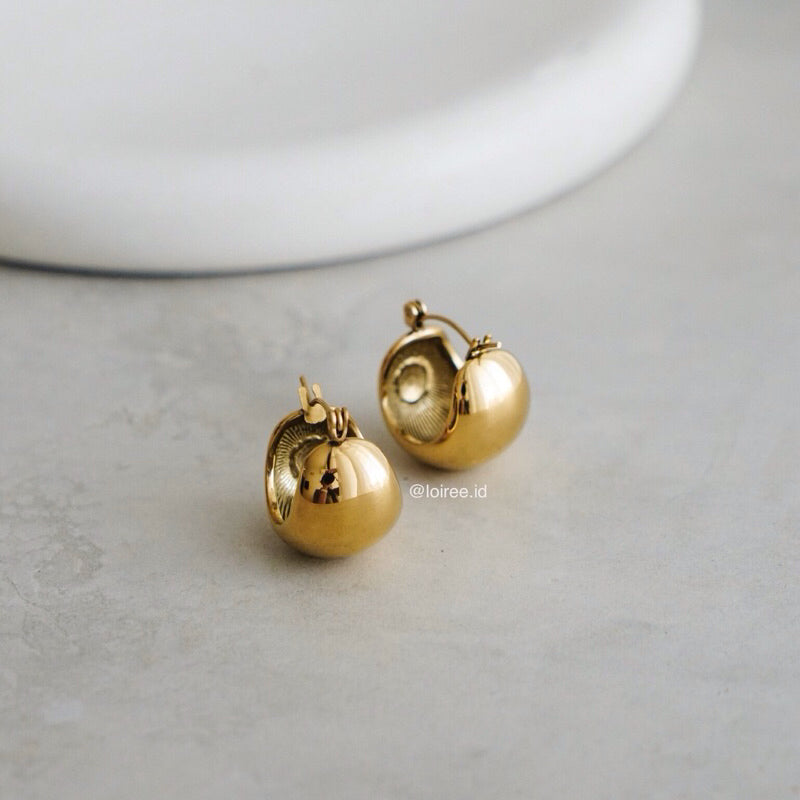 BONDI Chubby Ball Hoop Earrings - Gold Plated