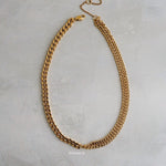 XANDER Double Chain Cuban Necklace - Gold Plated