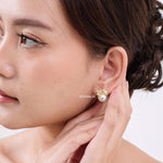 YARA Zirconia Pearl Bridal Earrings - Wedding