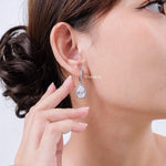 ELIZA Zirconia Dangle Bridal Earrings - Wedding