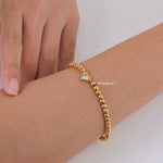 MORITZ Heart Beads Bracelet - Gold Plated