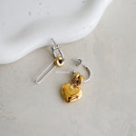 DARIEL Heart Hoop Earrings - Gold Plated