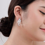 RACHEL Zirconia Flower Bridal Earrings - Wedding
