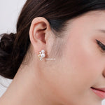 DEVYN Zirconia Pearl Bridal Earrings - Wedding