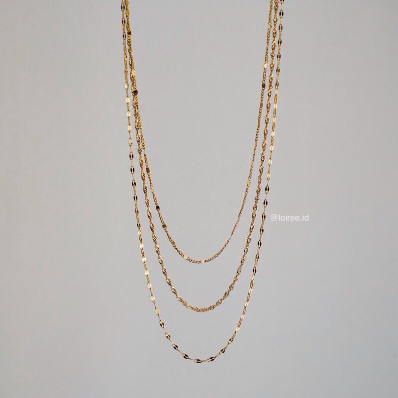 AVERY Three Layer Necklace - Gold Plated