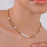 AKOYA Pearl Beads Necklace - Gold Plated