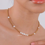 AKOYA Pearl Beads Necklace - Gold Plated