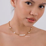 AKOYA Pearl Beads Necklace - Gold Plated