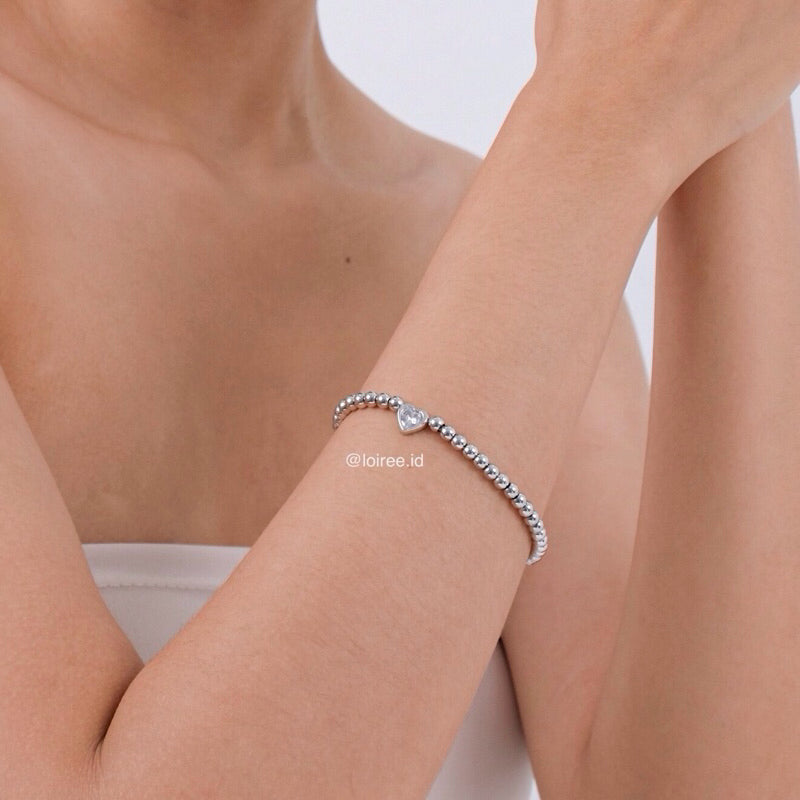 MORITZ Heart Beads Bracelet - Gold Plated