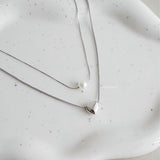 TYAZ Pearl Heart Necklace - Double Layer