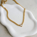 ELMER Heart Cuban Chain Necklace - Gold Plated