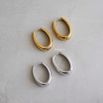 REIGN U-Shape Hoop Earrings - Gold Plated