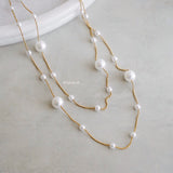 SHANE Pearl Long Necklace - Gold Plated