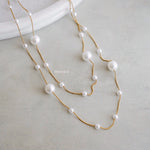 SHANE Pearl Long Necklace - Gold Plated