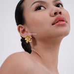 CAMELIA Bloom Flower Earrings - Gold Plated