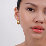 REIGN U-Shape Hoop Earrings - Gold Plated