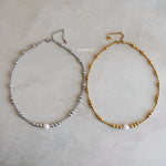 CAINE Natural Pearl Beads Necklace - Gold Plated