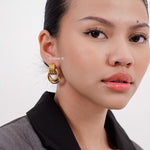 HAILEY Threaded Chunky Earrings - Gold Plated