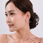 NARA Round Zirconia Stud Earrings