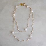 SHANE Pearl Long Necklace - Gold Plated