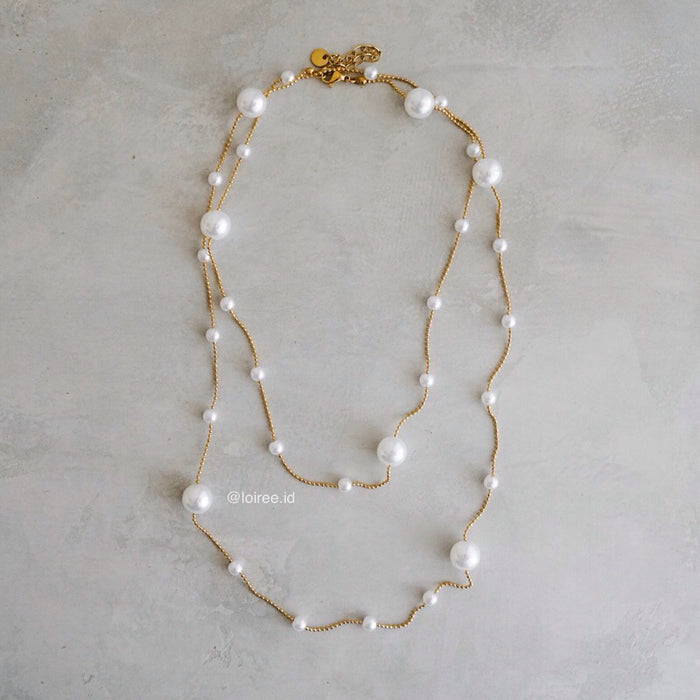 SHANE Pearl Long Necklace - Gold Plated