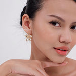 PEONY Transparent Flower Earrings - Gold Plated