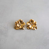 CAMELIA Bloom Flower Earrings - Gold Plated