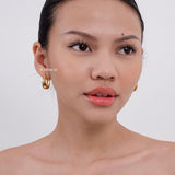 REIGN U-Shape Hoop Earrings - Gold Plated