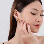 LEVI Double Layer Stud Earrings - Gold Plated