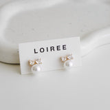ALLEN Zirconia Bow Pearl Earrings