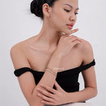 AVILA Zirconia Double Layer Chain Bracelet - Gold Plated