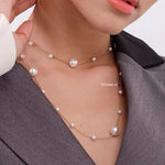 SHANE Pearl Long Necklace - Gold Plated