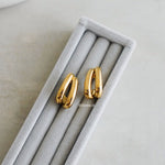 LEVI Double Layer Stud Earrings - Gold Plated
