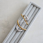 RIDGE Two Tone Hoop Earrings - Gold Plated