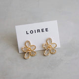 PEONY Transparent Flower Earrings - Gold Plated