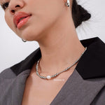 CAINE Natural Pearl Beads Necklace - Gold Plated