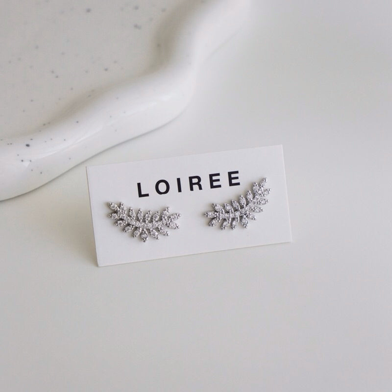 LEIKA Leaf Shaped Zirconia Earrings