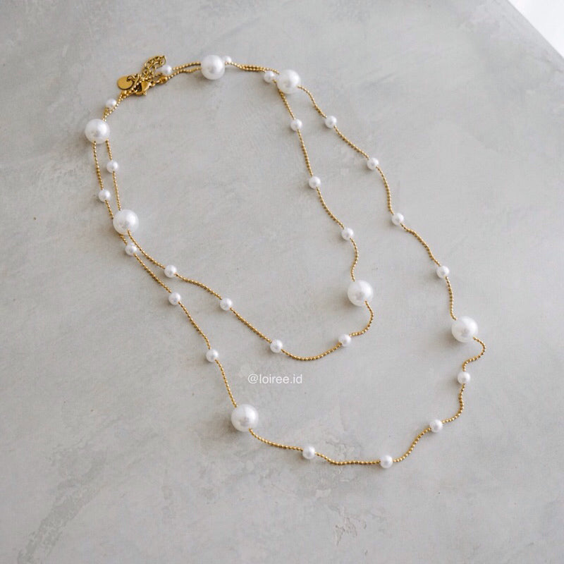 SHANE Pearl Long Necklace - Gold Plated