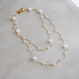 SHANE Pearl Long Necklace - Gold Plated