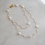 SHANE Pearl Long Necklace - Gold Plated