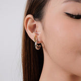RIDGE Two Tone Hoop Earrings - Gold Plated