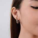 RIDGE Two Tone Hoop Earrings - Gold Plated