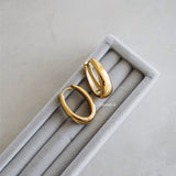 REIGN U-Shape Hoop Earrings - Gold Plated