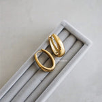REIGN U-Shape Hoop Earrings - Gold Plated
