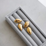 SONYA Leaf Dangle Earrings - Gold Plated