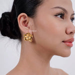 CAMELIA Bloom Flower Earrings - Gold Plated