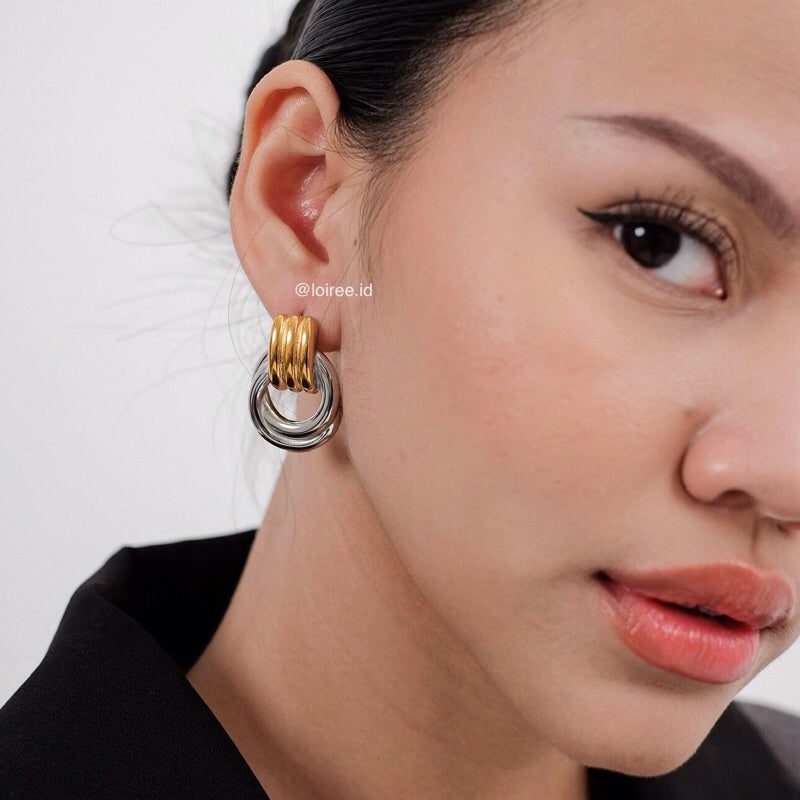 HAILEY Threaded Chunky Earrings - Gold Plated