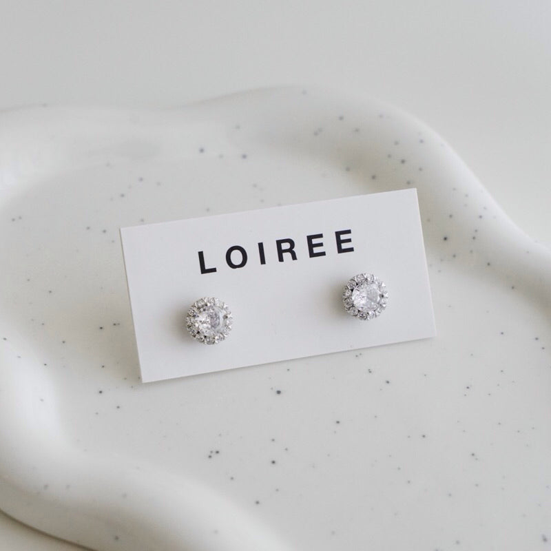 NARA Round Zirconia Stud Earrings