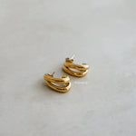 LEVI Double Layer Stud Earrings - Gold Plated
