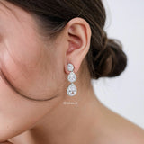 CLEMENCE Zirconia Long Dangle Earrings - Wedding